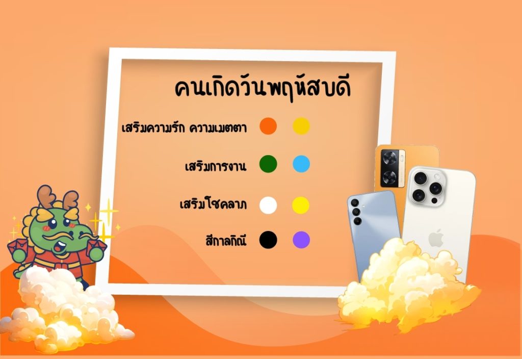 สีโทรศัพท์มงคลสำหรับคนเกิดวันพฤหัส สีโทรศัพท์มงคลสำหรับคนเกิดวันพฤหัส