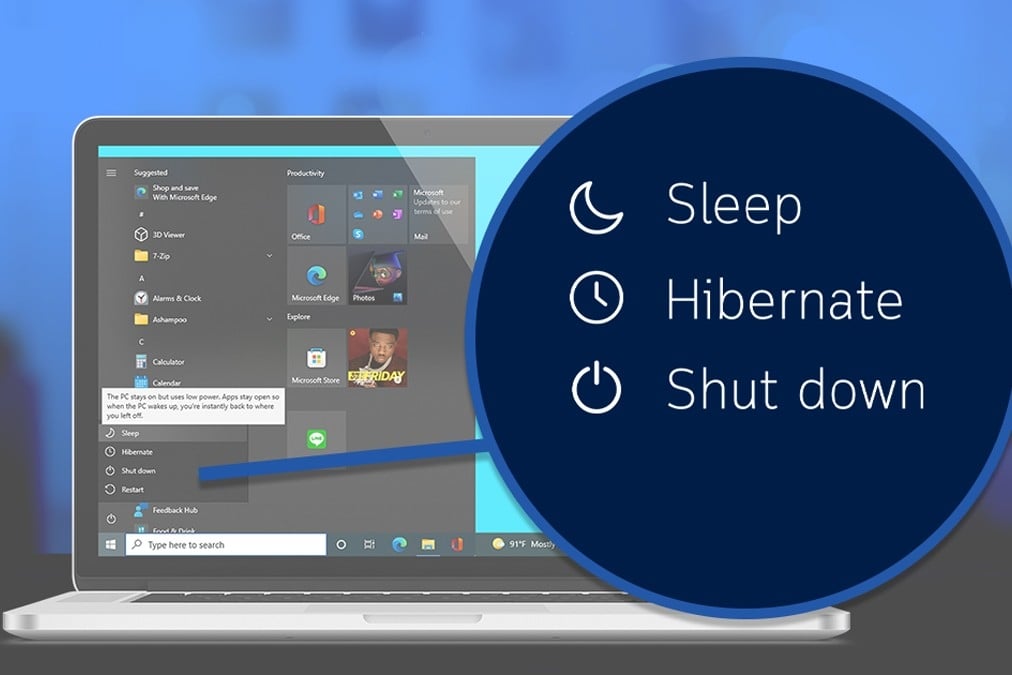 ปิดคอมแบบประหยัดไฟ