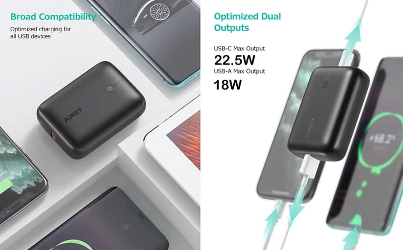พาวเวอร์แบงค์-AUKEY-ความจุ-10,000mAh-PB-N83S-Black